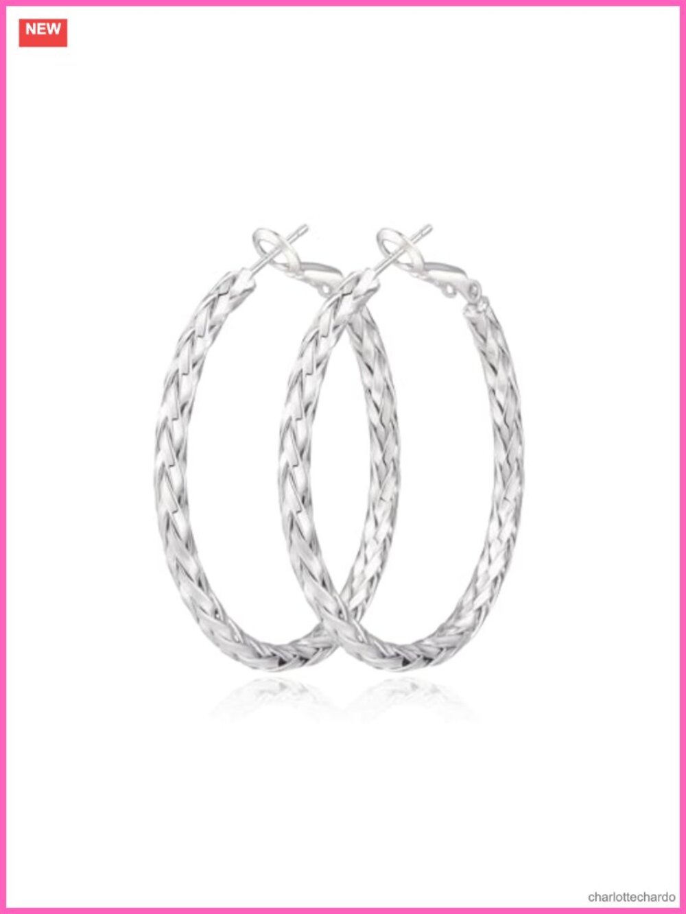 Sterling Silver Twist Hoop Earrings Hypoallergenic Post 30mm 40mm 50mm